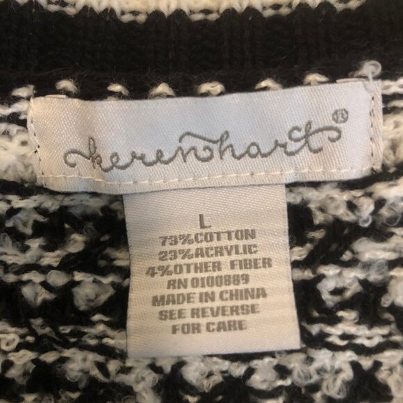Keren Hart Vintage-Inspired Black & White Textured Cardigan - Size L - Picture 7 of 7
